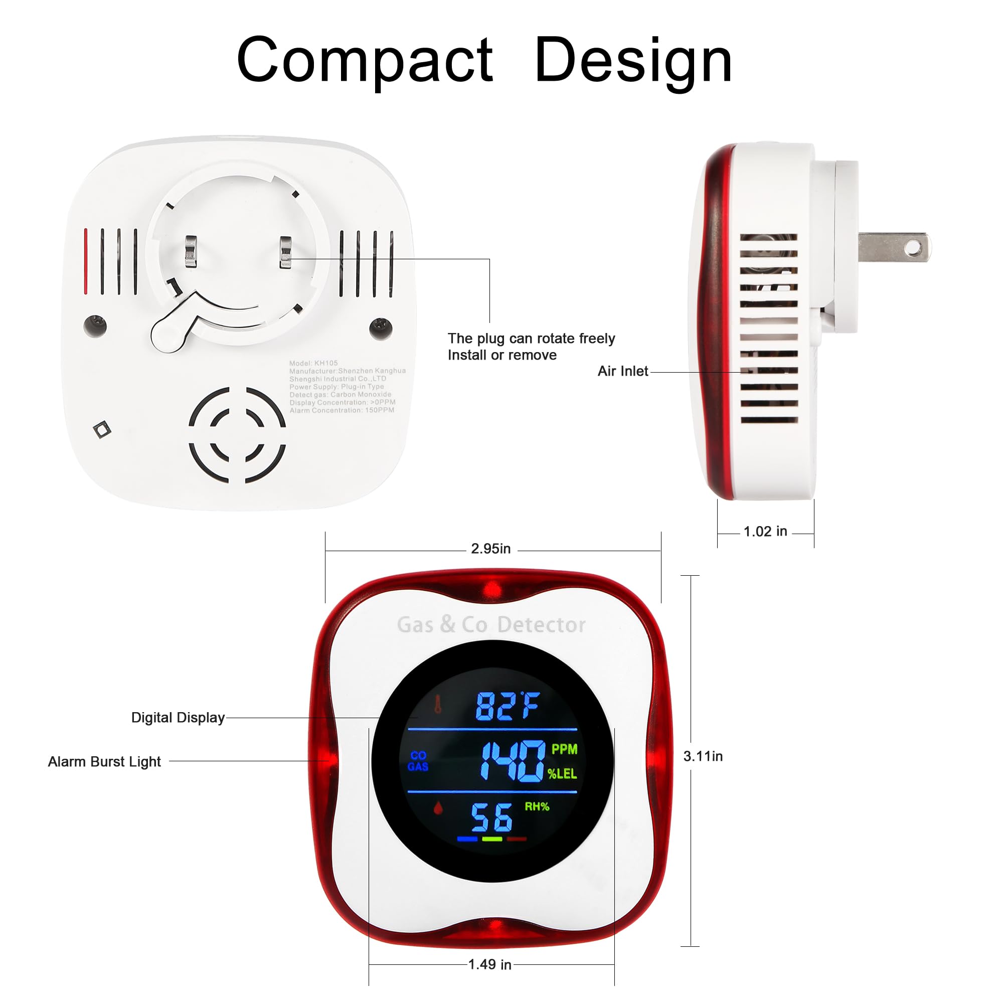 Detektor Gas dan Karbon Monoks - Co Detector Plug ulasan dan harga